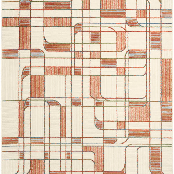 nourison nordic nrc17 ivory rust rug