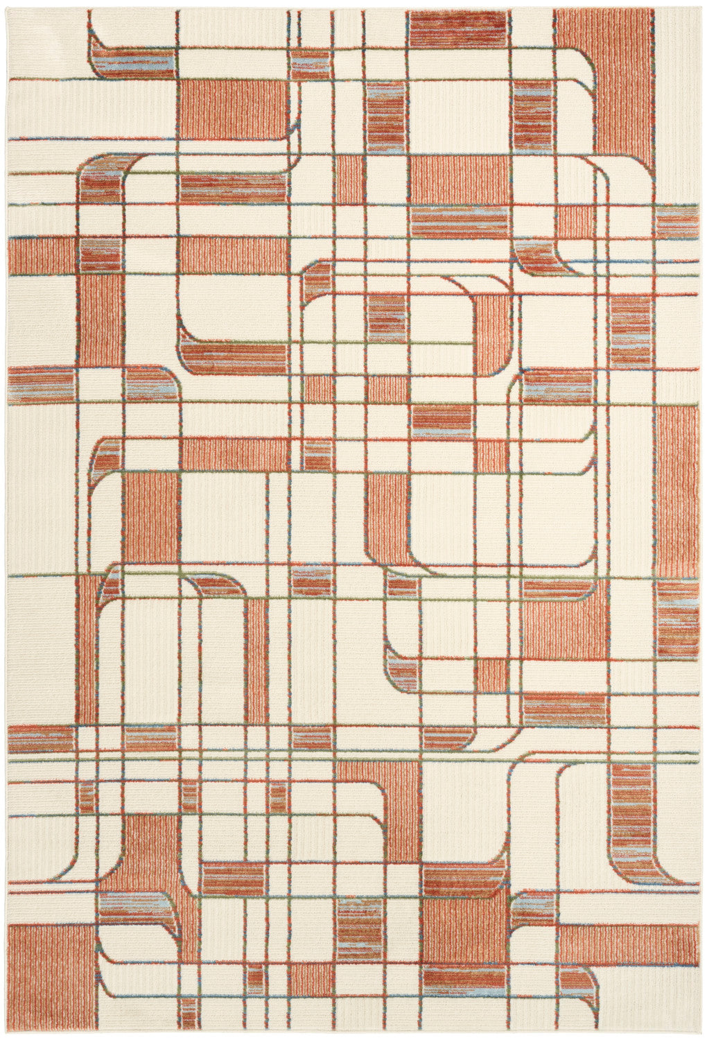nourison nordic nrc17 ivory rust rug