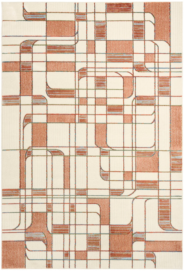 nourison nordic nrc17 ivory rust rug