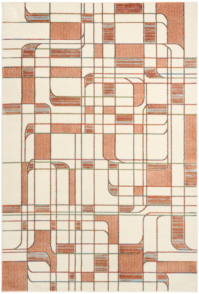 nourison nordic nrc17 ivory rust rug