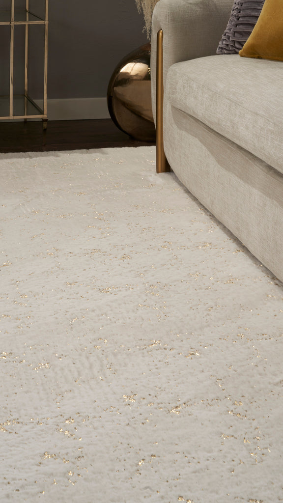 nourison cozy shimmer csh01 ivory gold rug