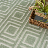 nourison care free caf03 green rug