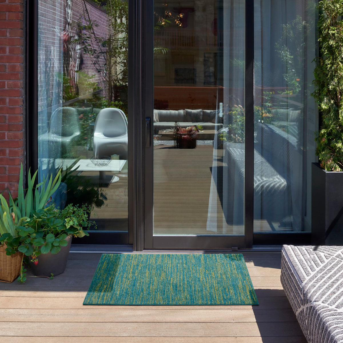 nourison nourison essentials nre01 blue green rug