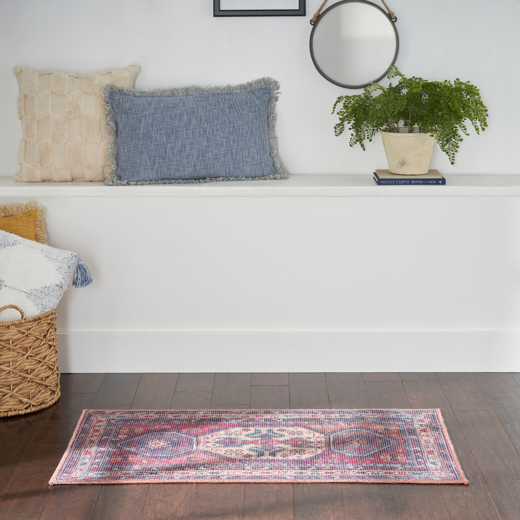 nourison new concept washables sr105 red navy rug