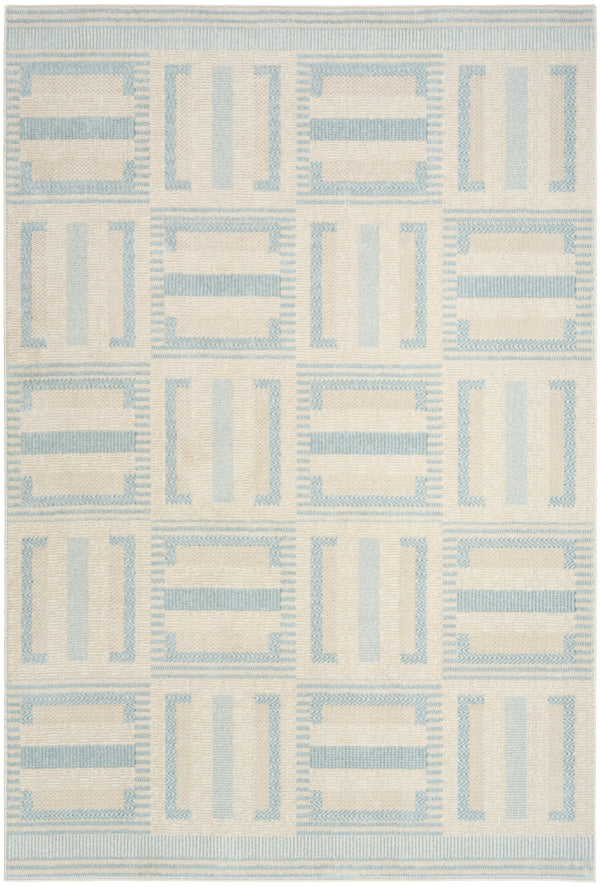 nourison nordic nrc11 ivory blue rug