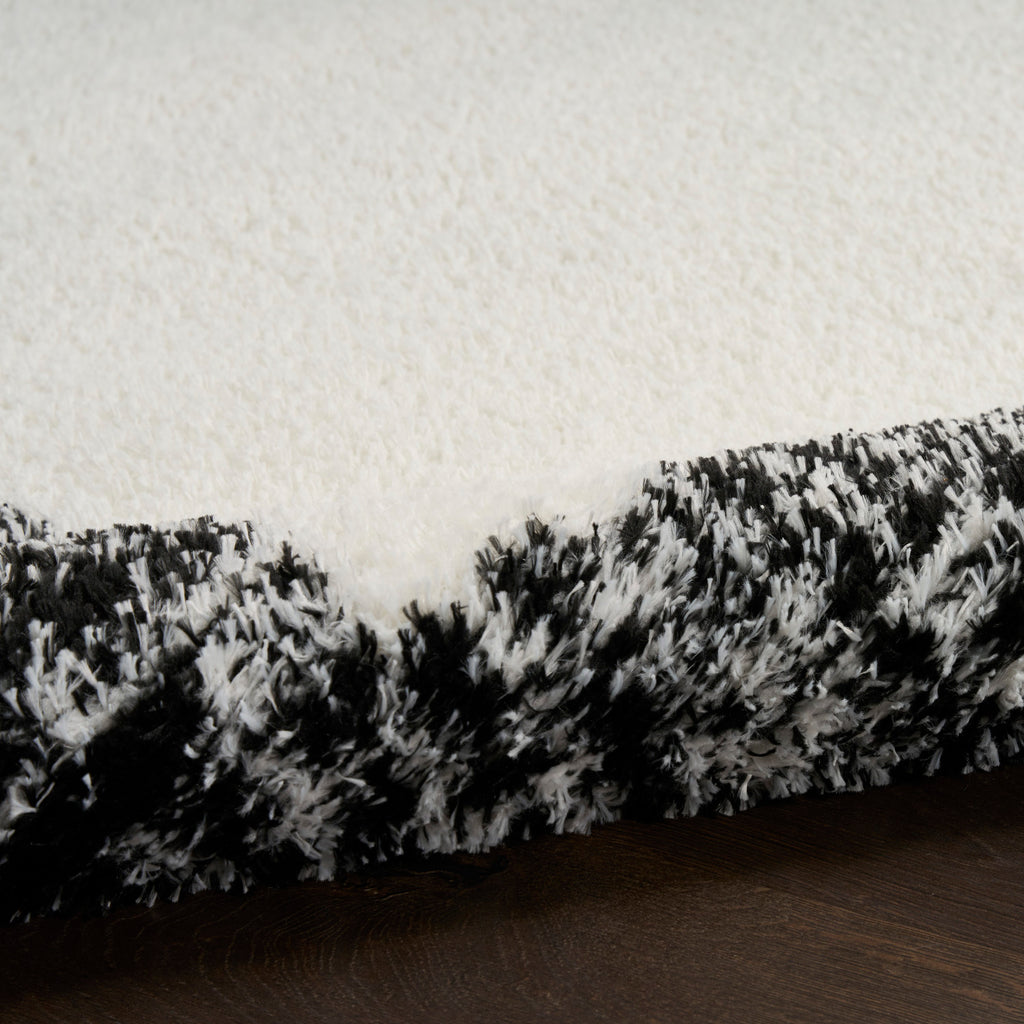 nourison pacific shag pcs02 ivory black rug
