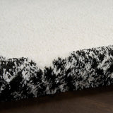 nourison pacific shag pcs02 ivory black rug