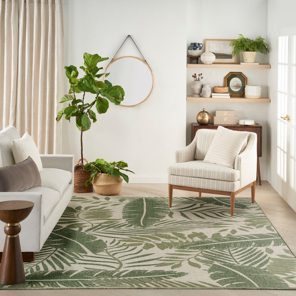 nourison garden oasis goa02 ivory green rug