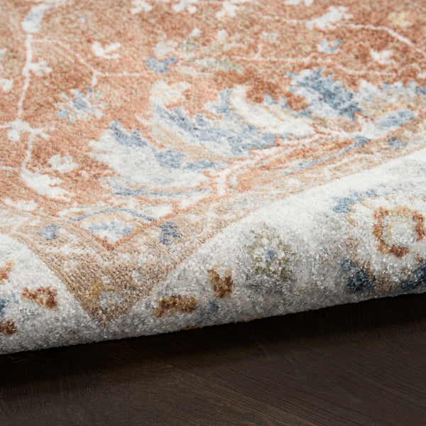 nourison astra machine washable asw20 rust ivory rug