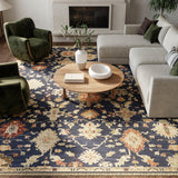 nourison antique bloom anb01 navy rug