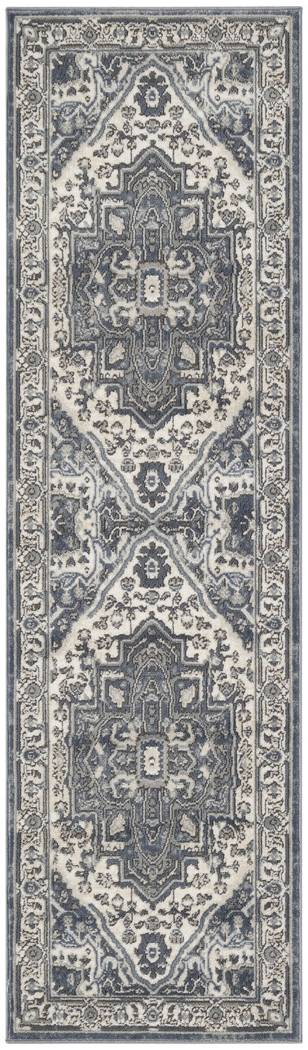 nourison quarry qua18 navy ivory rug