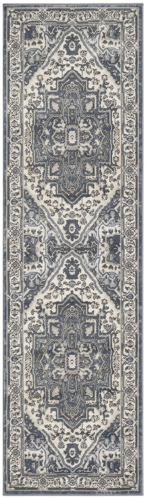 nourison quarry qua18 navy ivory rug
