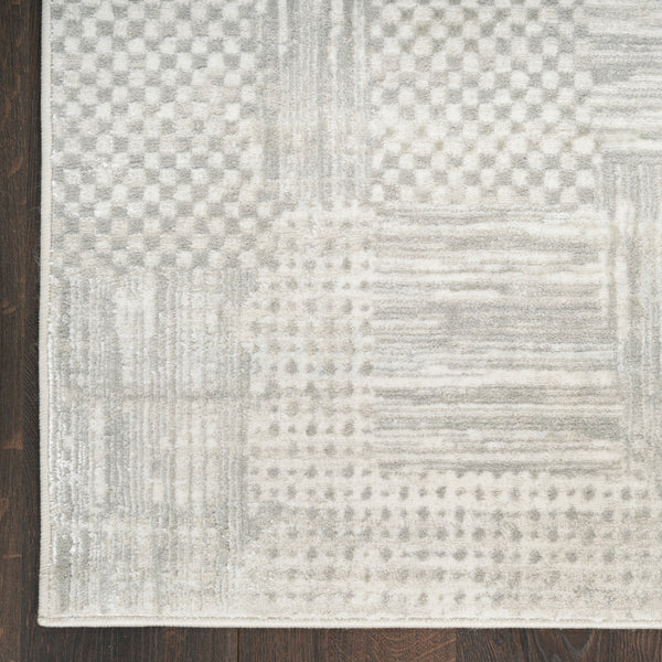 nourison glitz glz09 silver grey rug