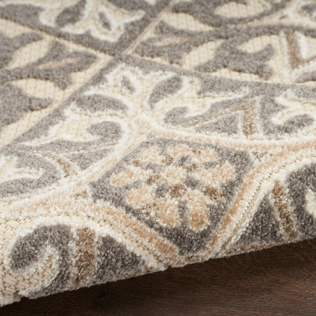 nourison aloha alh34 ivory grey rug