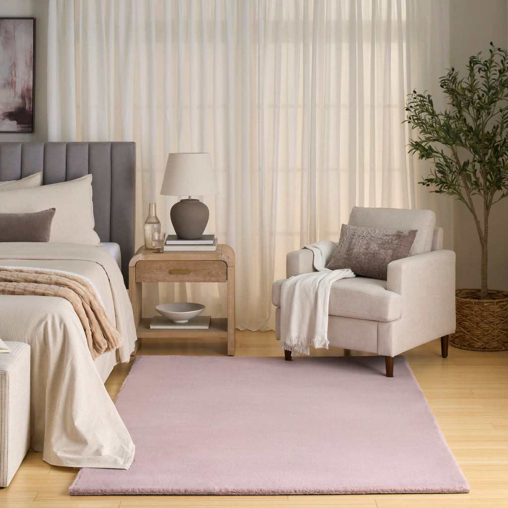 nourison soft plush rabbit fur sff01 lavender rug