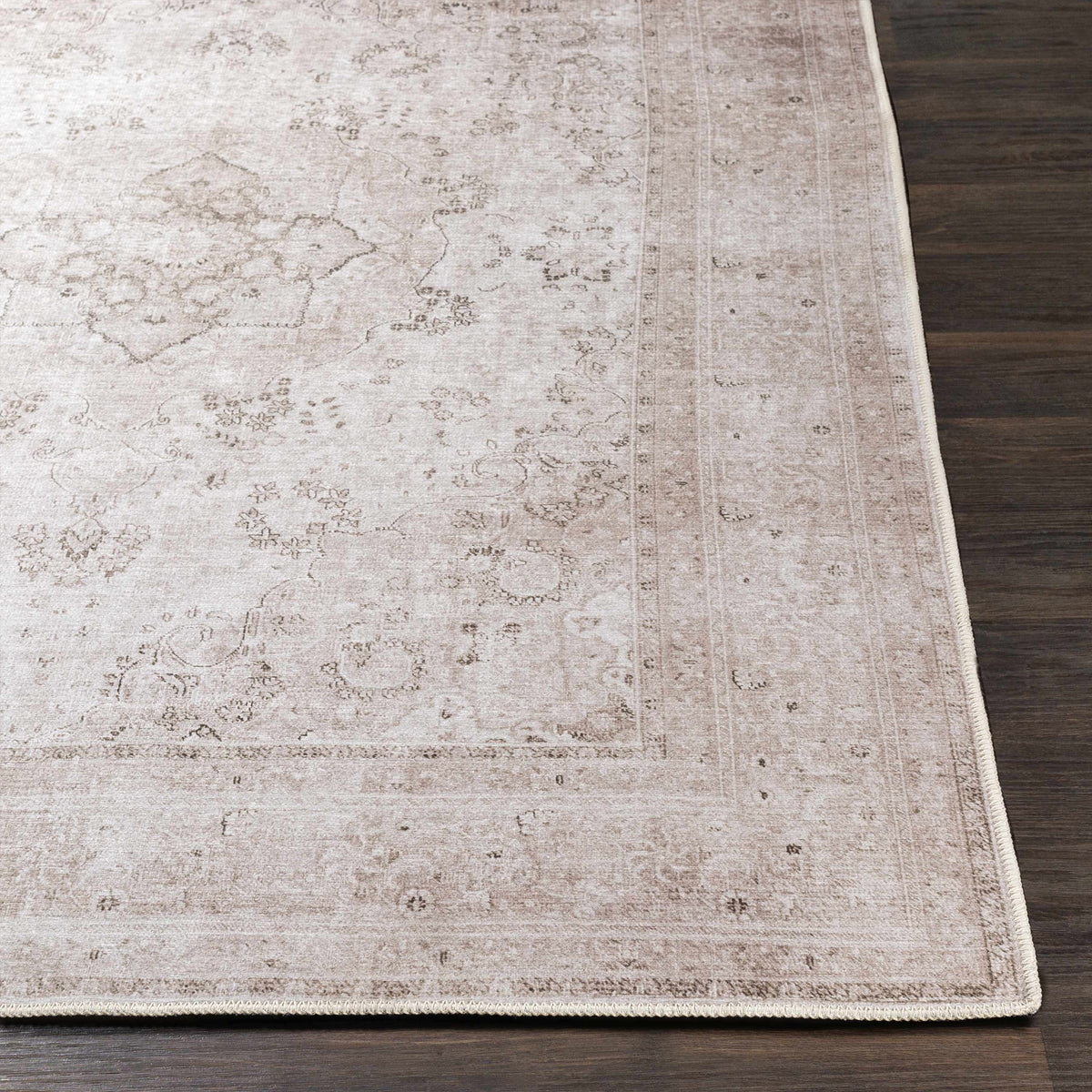 Hauteloom Bethany BET Beige Machine Made Chenille-Polyester Rug
