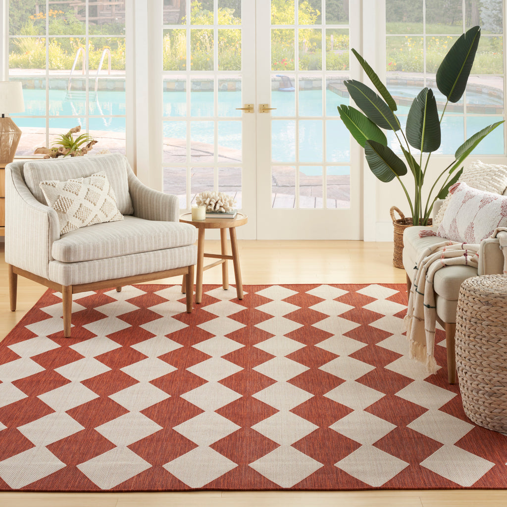 nourison positano pos04 terracotta rug