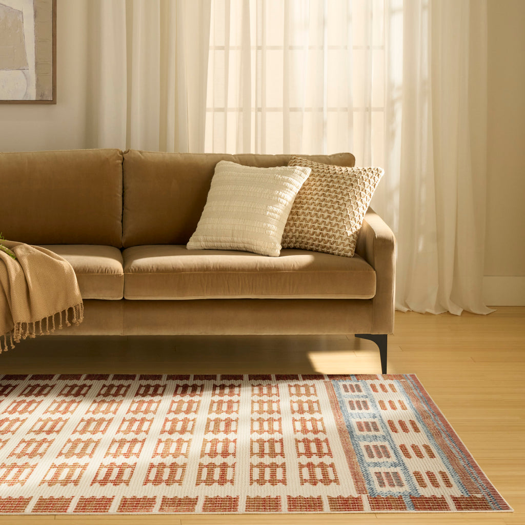 nourison nordic nrc16 ivory rust rug