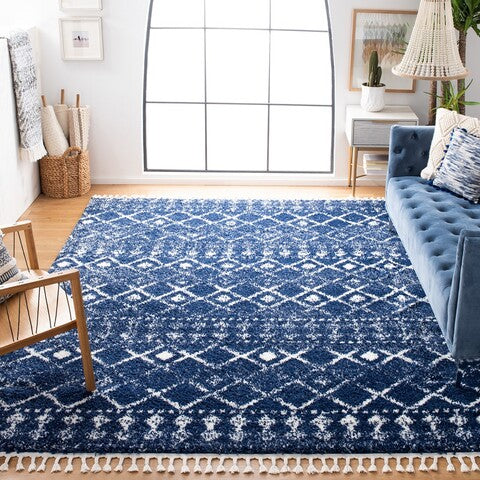 safavieh clearance berber fringe shag bfg519n dark blue rug