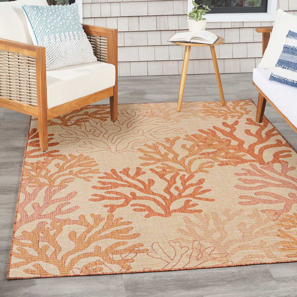 nourison garden oasis goa05 coral rug