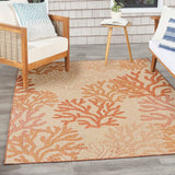 nourison garden oasis goa05 coral rug