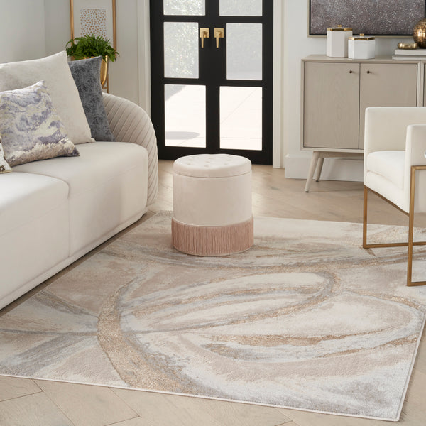 nourison brushstrokes bsk01 beige grey rug