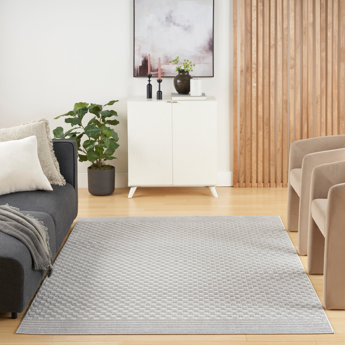nourison care free caf02 light grey rug
