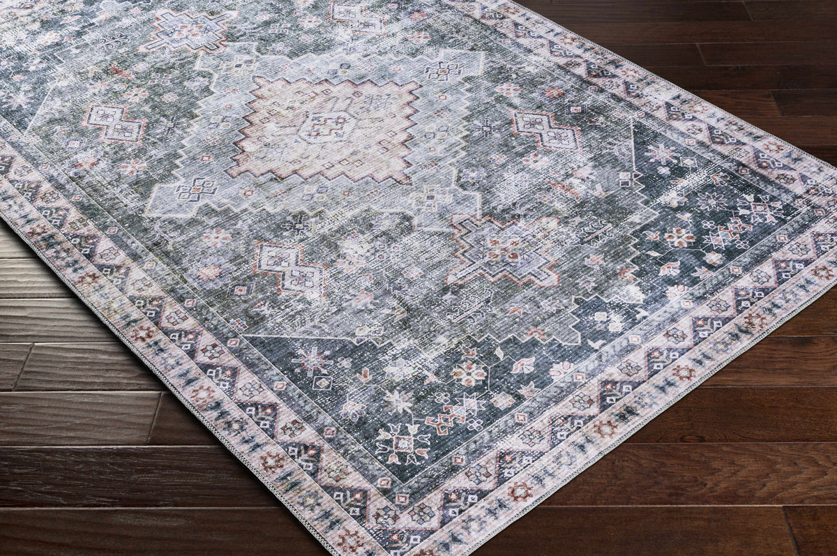 Hauteloom Blackstonedge BLCJY Black Machine Made Polyester Rug