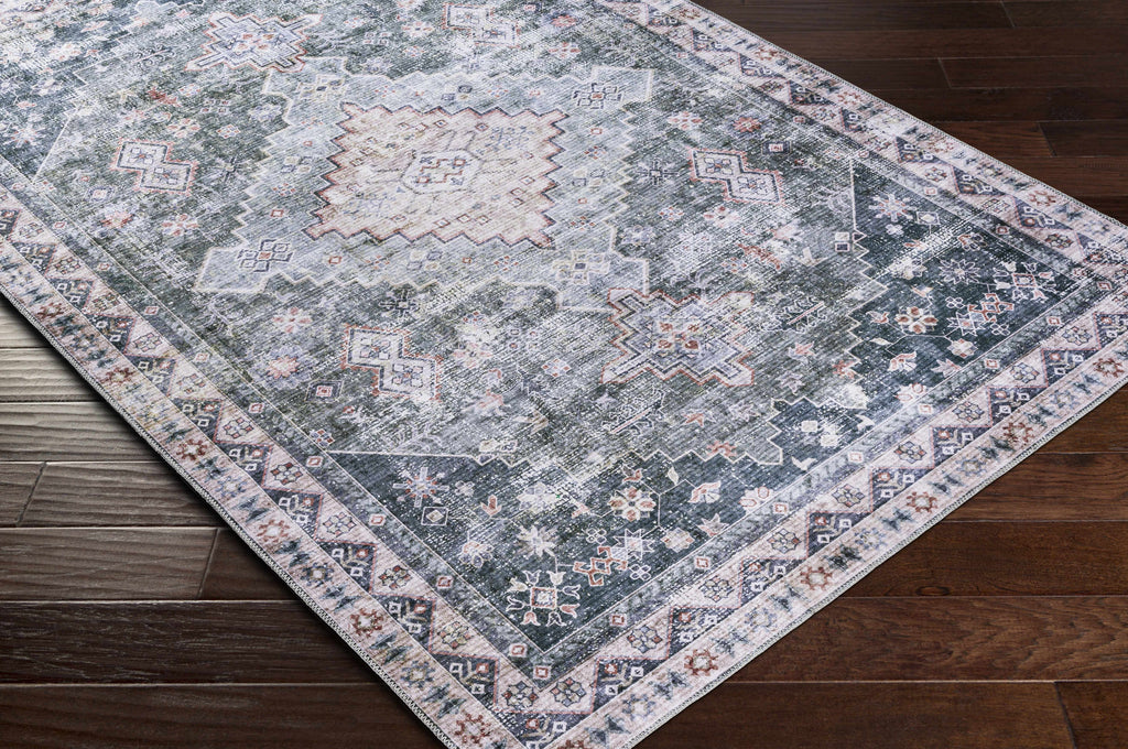 Hauteloom Blackstonedge BLCJY Black Machine Made Polyester Rug