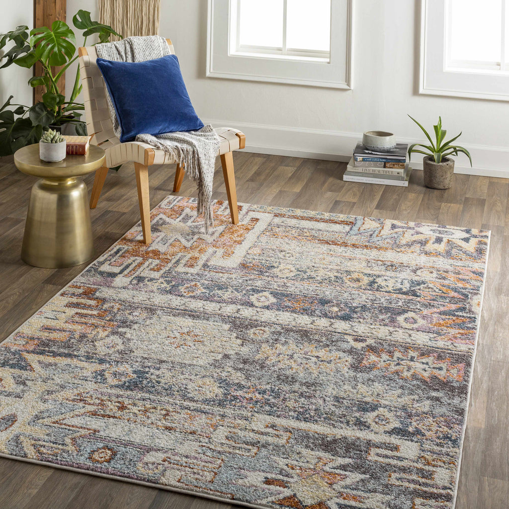 Hauteloom Blackmoorfoot BLCKM Blue Machine Made Polypropylene Rug