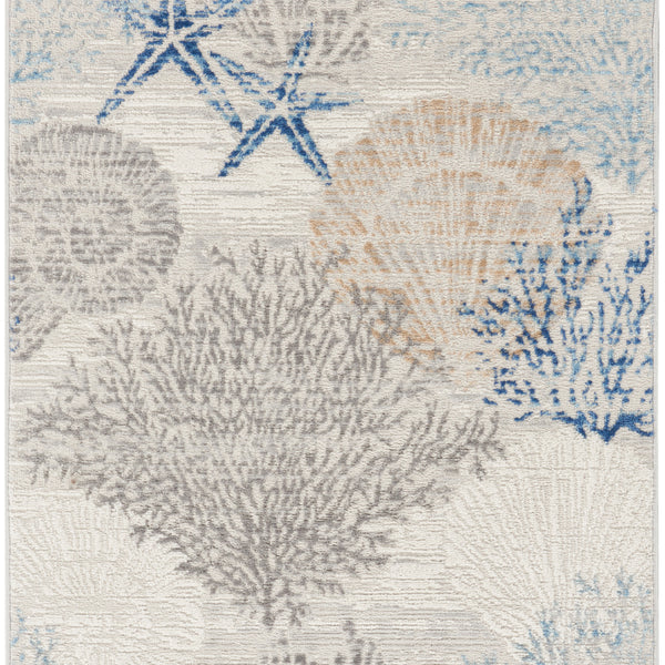 nourison seaside sds04 ivory grey blue rug
