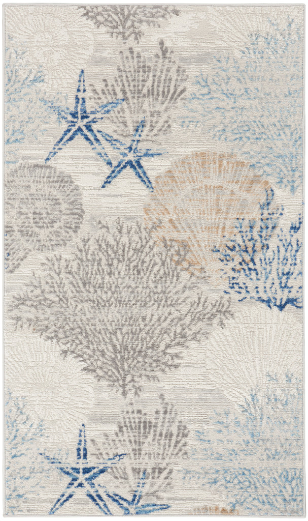 nourison seaside sds04 ivory grey blue rug
