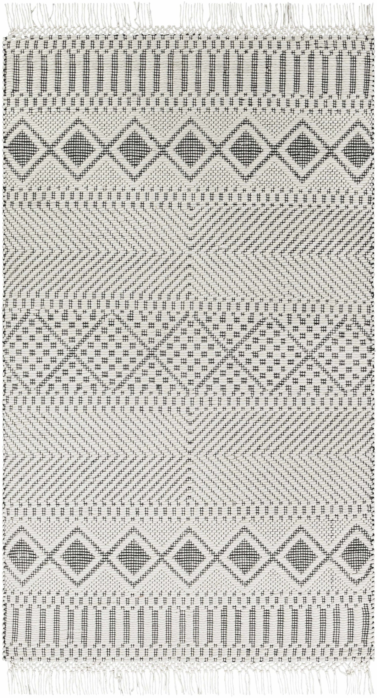 Hauteloom Blakeview BLKV Black Woven/Flatwoven NZ Wool Rug