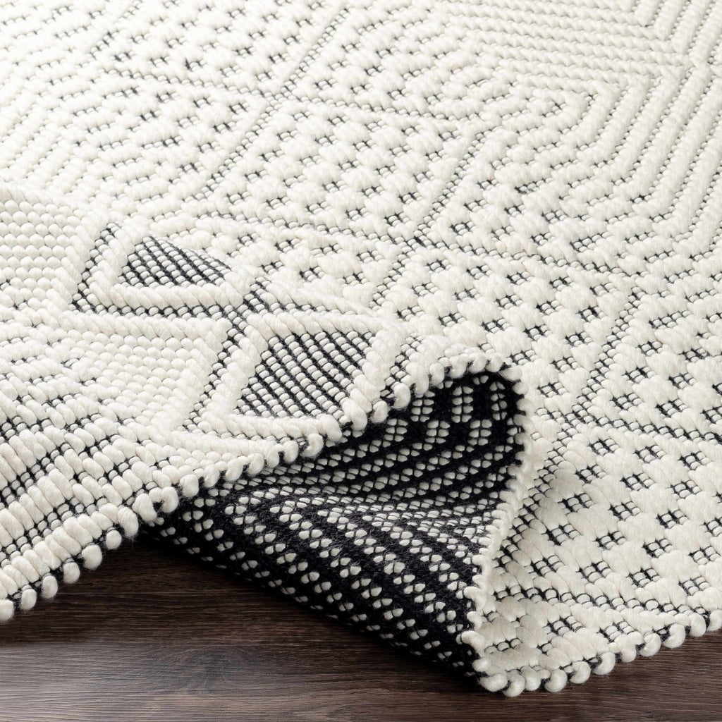 Hauteloom Blakeview BLKV Black Woven/Flatwoven NZ Wool Rug
