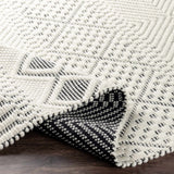 Hauteloom Blakeview BLKV Black Woven/Flatwoven NZ Wool Rug