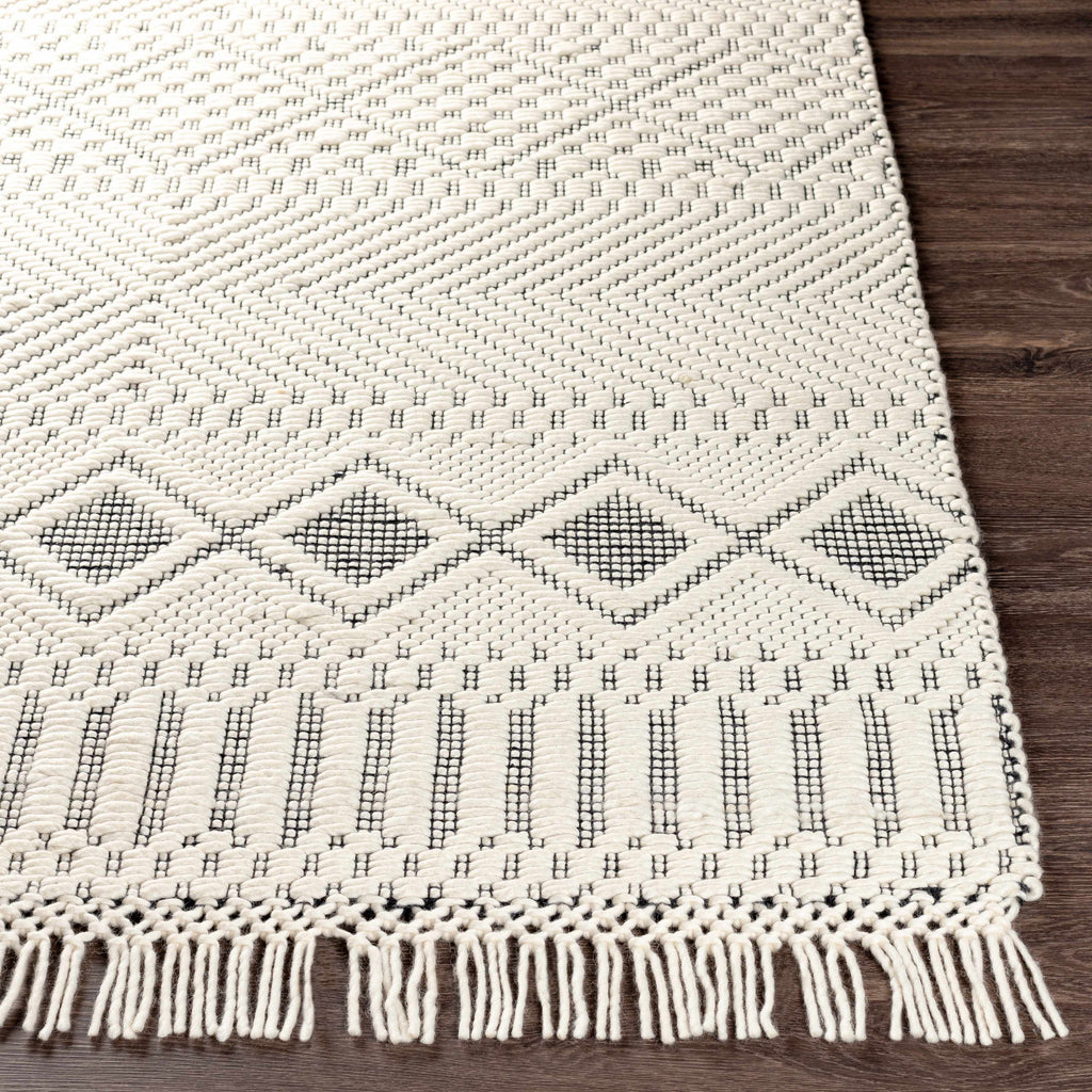 Hauteloom Blakeview BLKV Black Woven/Flatwoven NZ Wool Rug