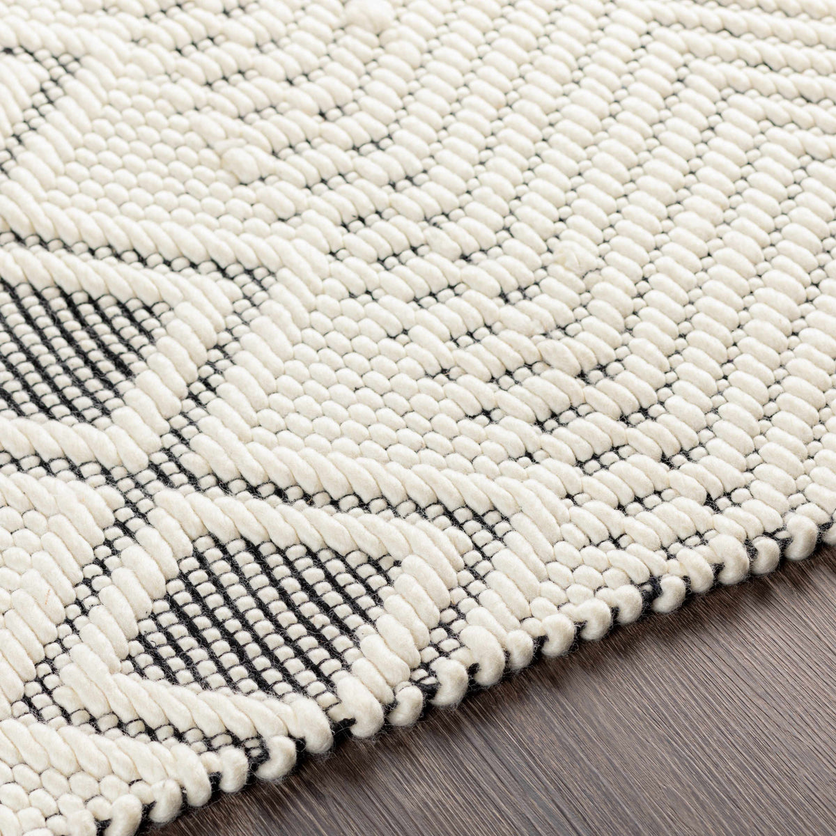 Hauteloom Blakeview BLKV Black Woven/Flatwoven NZ Wool Rug