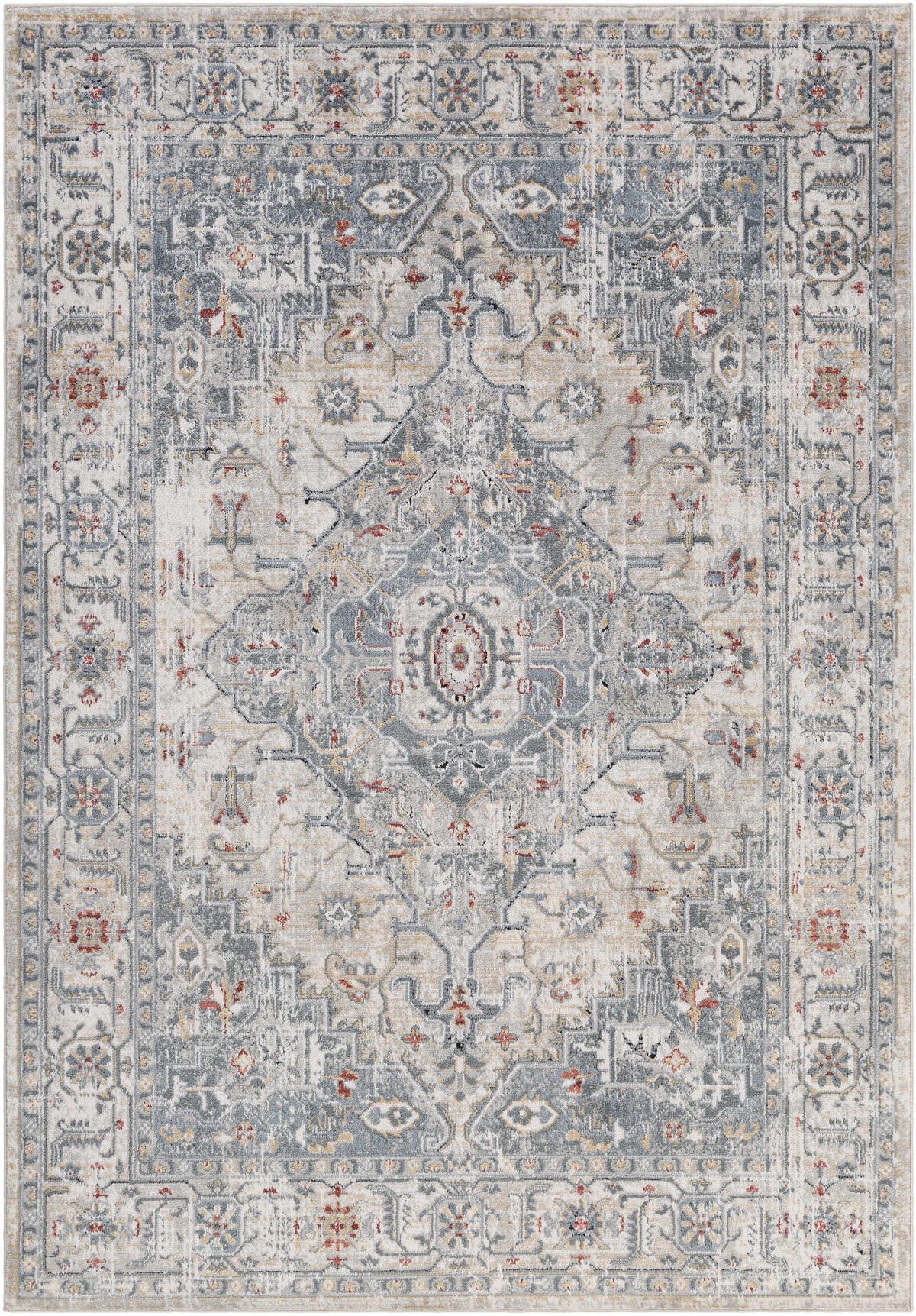 Hauteloom Billings BLLLQ Light Gray Machine Made Polypropylene Rug