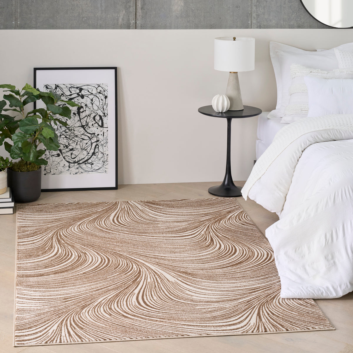 nourison central park west cep02 beige brown rug