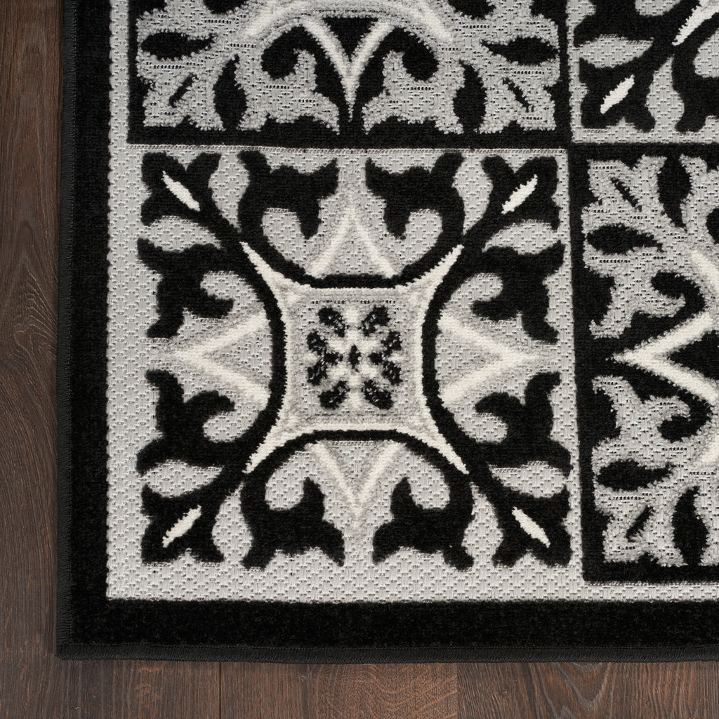 nourison aloha alh34 black white rug