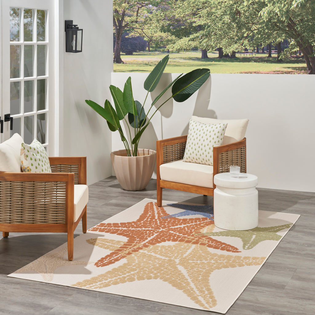 nourison aloha alh28 ivory multicolor rug