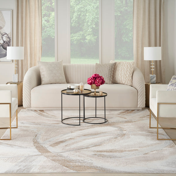 nourison brushstrokes bsk01 beige grey rug