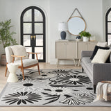 nourison aloha alh33 black white rug