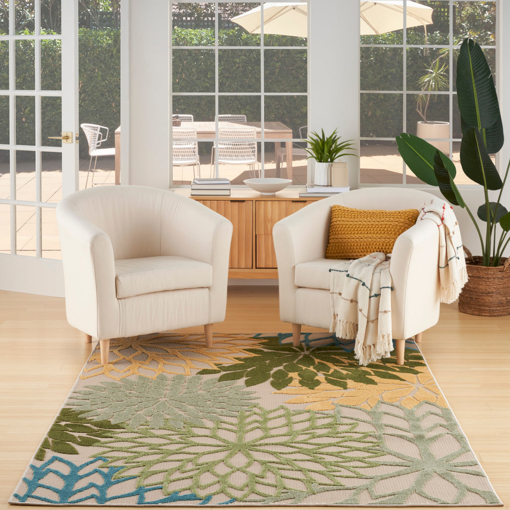 nourison aloha alh05 green multicolor rug