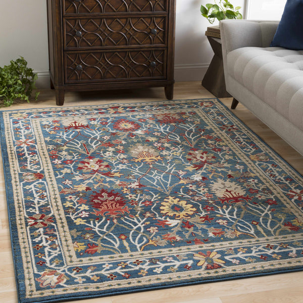 Hauteloom Branford BRA Navy Machine Made Polypropylene Rug