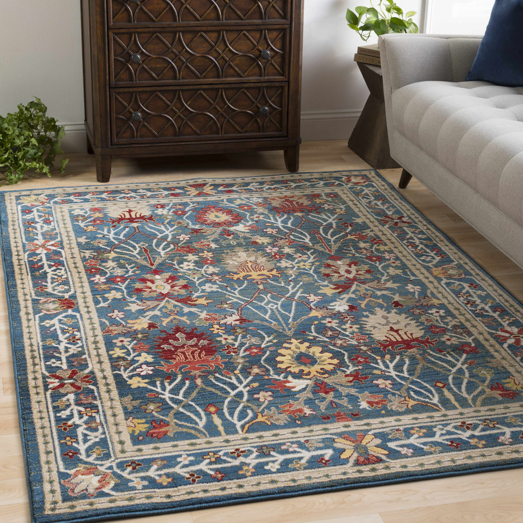 Hauteloom Branford BRA Navy Machine Made Polypropylene Rug