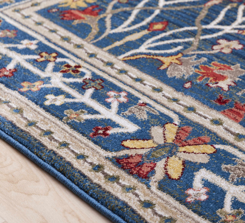 Hauteloom Branford BRA Navy Machine Made Polypropylene Rug