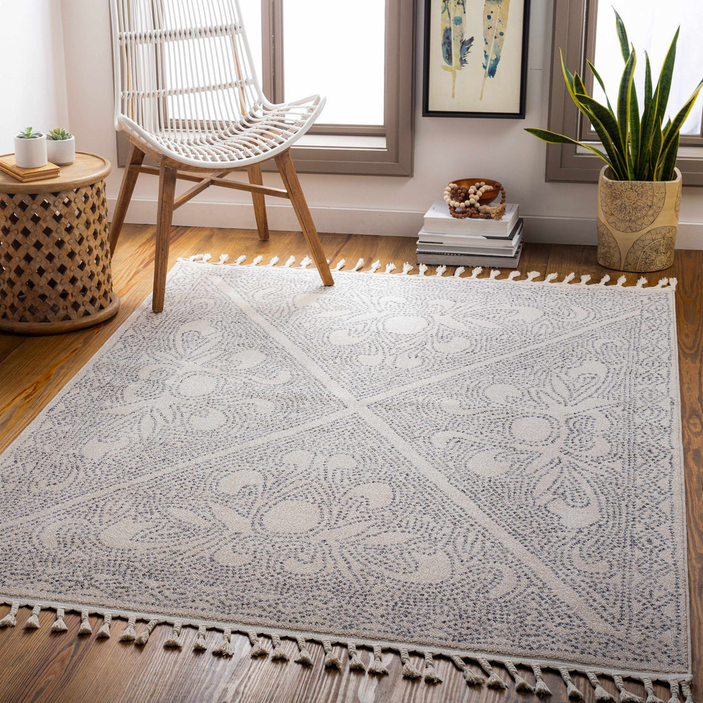Hauteloom Birdwood BRDWD Charcoal Machine Made Polyester Rug