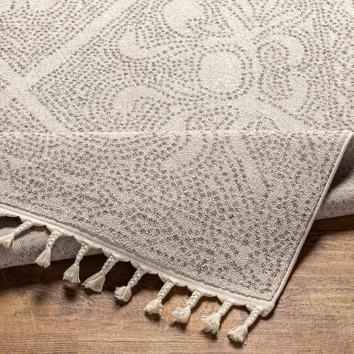 Hauteloom Birdwoody BRDWY Beige Machine Made Polypropylene Rug