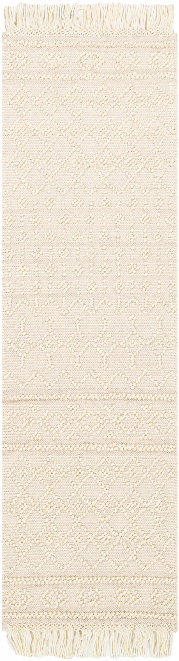 Hauteloom Brothers BROT White Woven/Flatwoven Wool Rug